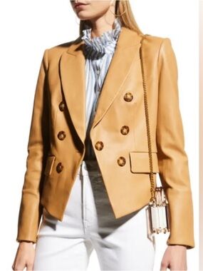 Veronica Beard 100% Leather Dickey Jacket